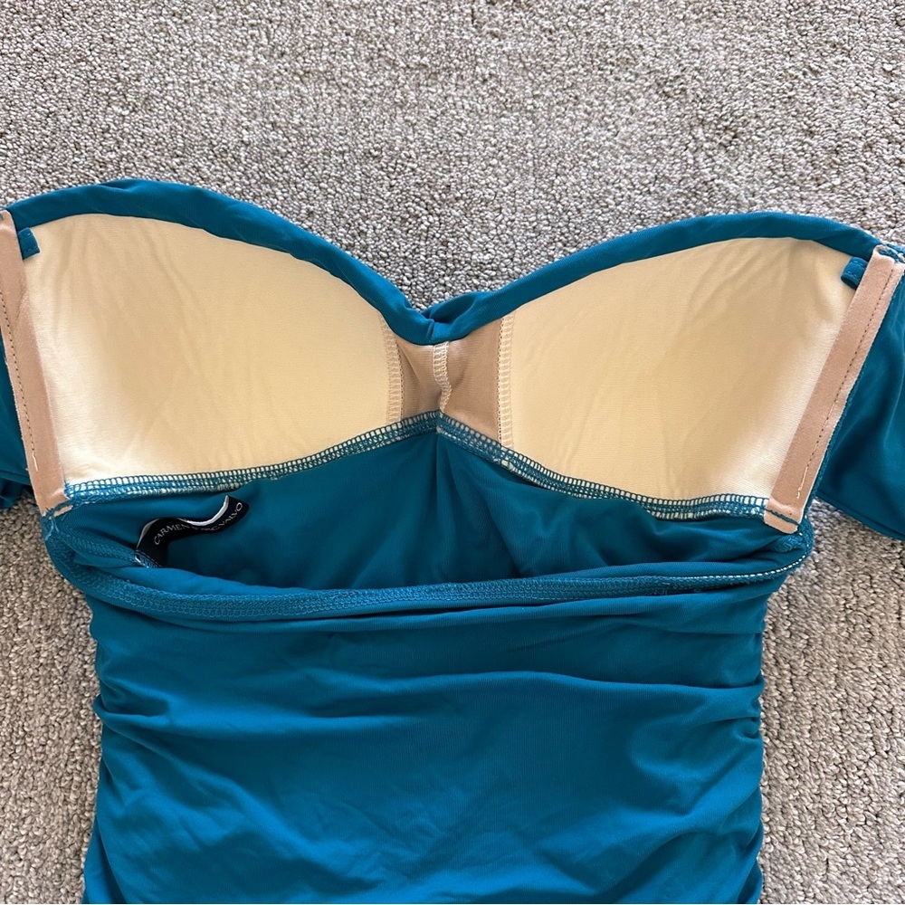 Carmen Marc Valvo Bandeau Swimdress Size 10 - Picture 4 of 6